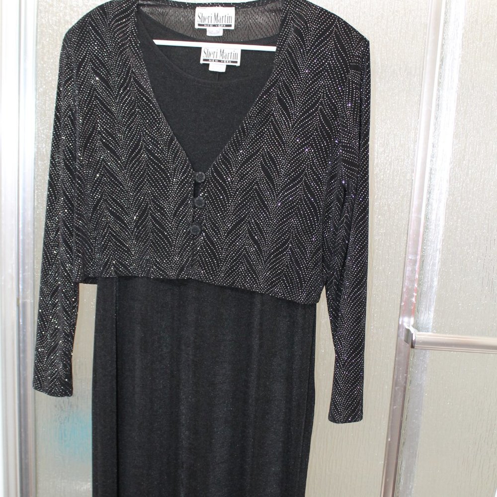 Sheri Martin NY Black Dress With Sparkly Jacket